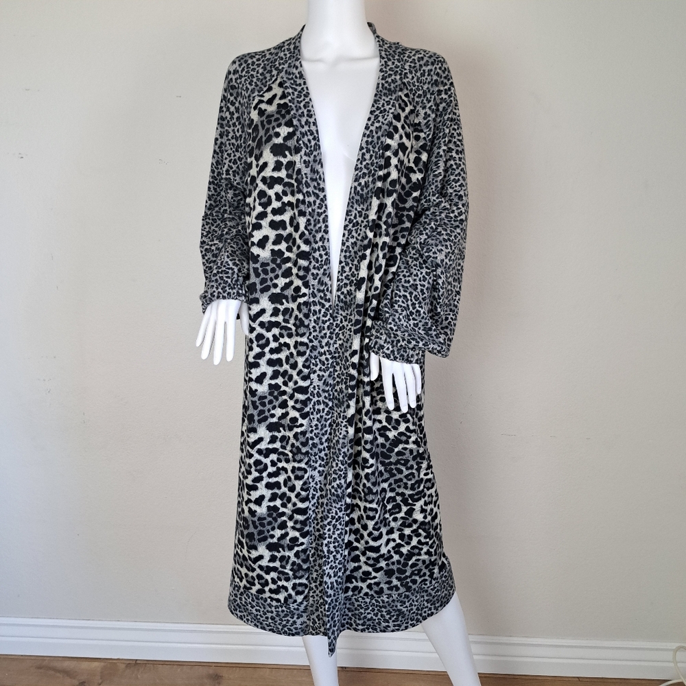 Umgee Midi Length Leopard Print Longsleeve Cardigan Sweater
